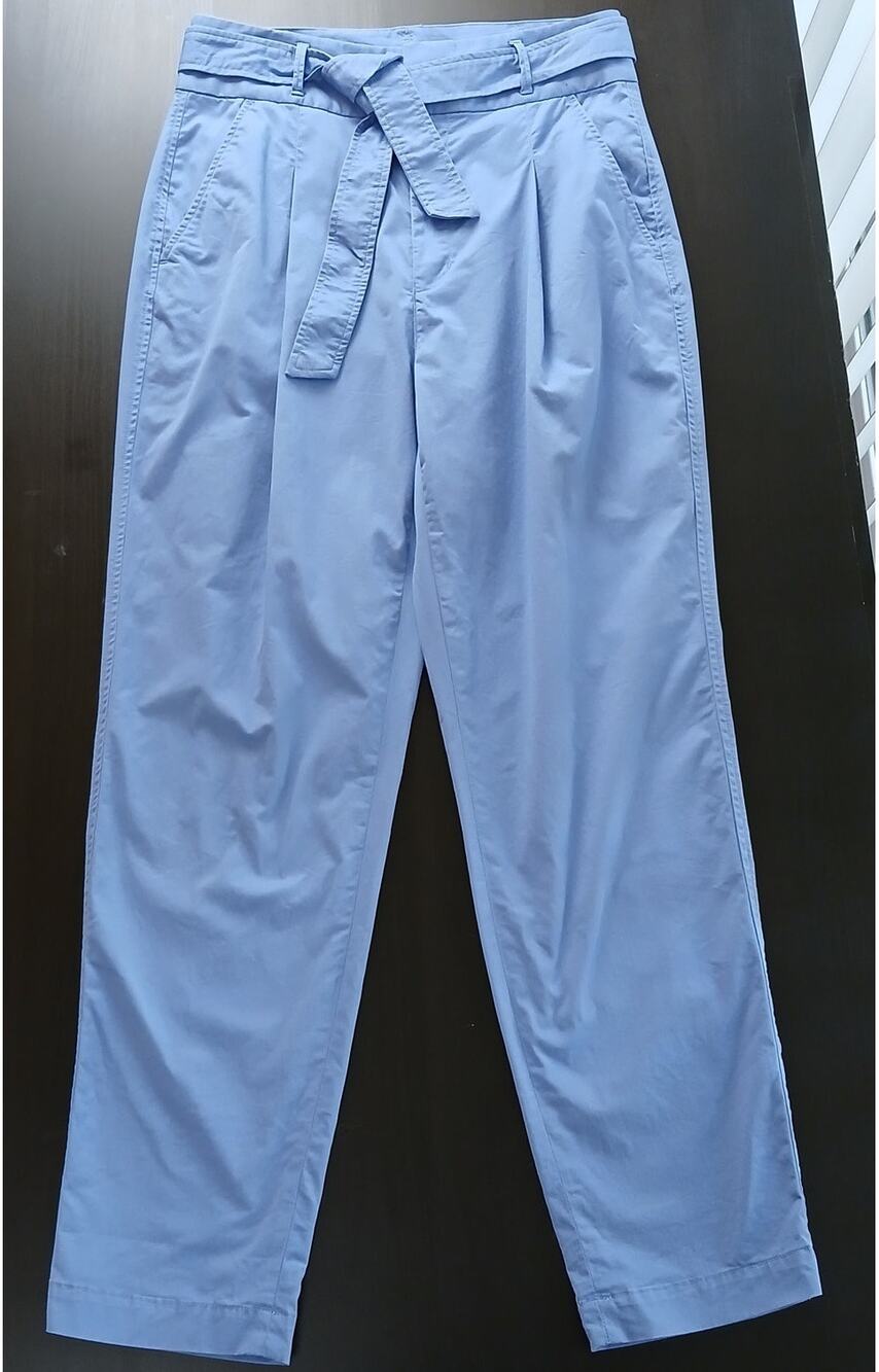 Polo Ralph Lauren Belted Twill Chino Pant 8 high rise periwinkle blue pleated